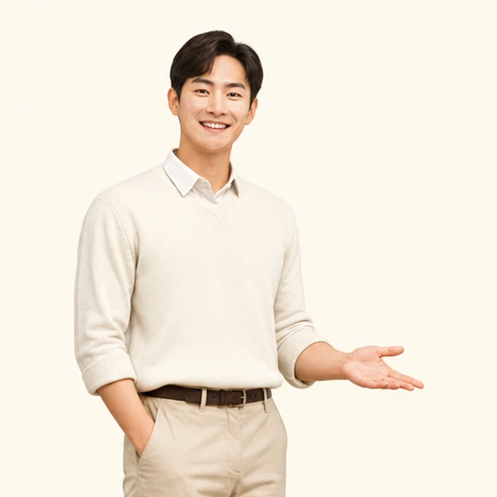 1인 장기렌트 중고차 상담 신청을 안내하는 담당자
